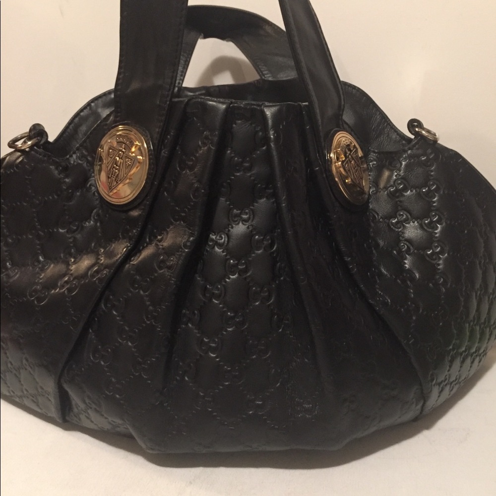 Gucci Authentic Vintage Hand Black LeatherMonogram - Picture 2 of 16